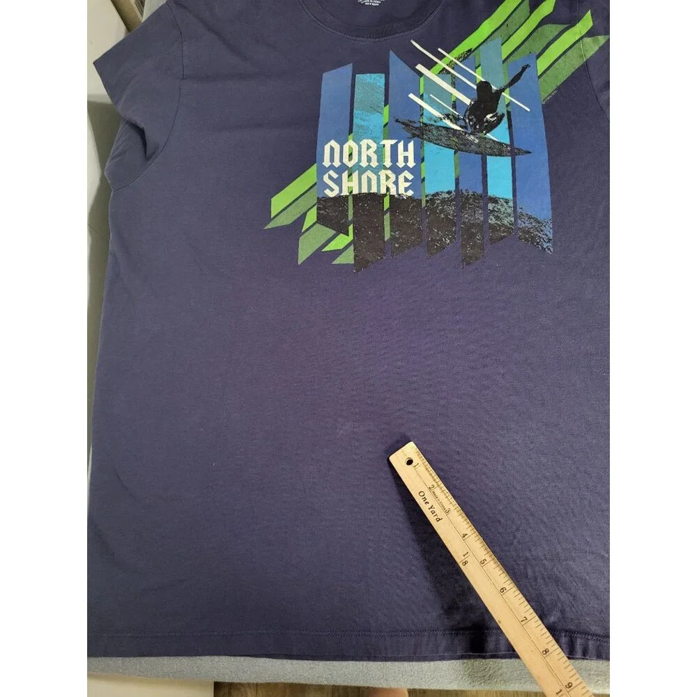 CRAZY SHIRTS Mens SZ XL NORTH SHORE Graphic T Shirt Navy Surf Beach Hawaii - Picture 7 of 9